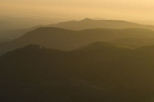 Flug entlang des morgendlichen Albtraufs