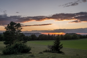 Heersberg ,Blick nach Westen bei Sonnenuntergang