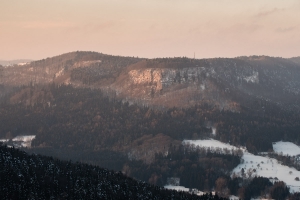 Albtrauf (Gräbelesberg) im ersten Morgenlicht